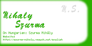 mihaly szurma business card